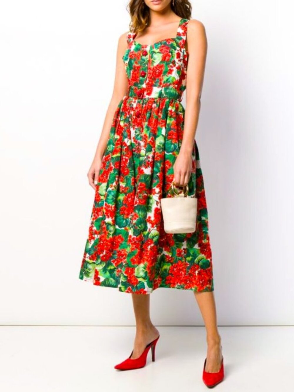 Dolce&Gabbana cotton dress in a vibrant geranium floral print - Size IT 46 - Picture 14 of 14
